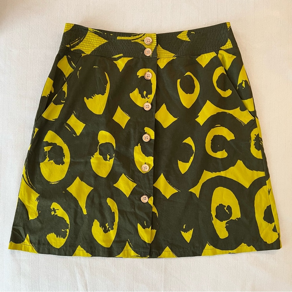 Marimekko Anthropologie Printed Button Skirt